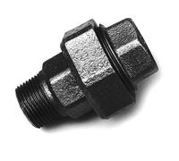 Raccord Union Plat Étanche MF - Fonte Malléable Noire - 110°C - 25 Bar