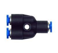 Raccord Y « Série bleue » Mini pour tuyau extérieur Ø 3 mm, pression de travail max. 10 bar, plastique/laiton nickelé