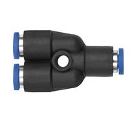 Raccord Y "Série bleue" Mini pour tuyau extérieur Ø 6 mm Pression max. 10 bar, plastique/laiton nickelé.