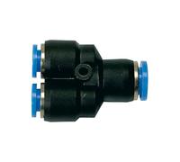 Raccord Y « Serie bleue » - Réduction du diamètre extérieur du tuyau : 1 x 12/2 x 10 mm - Pression de travail max. : 10 bar - Plastique/laiton.