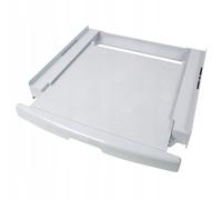 Raccordement universel lave-linge sèche-linge tablette extractible 60 cm blanc