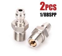 Raccords Adaptateur De Prise Mâle En Acier Inoxydable,1/8npt 1/8bpsp M10x1,Filetage De Remplissage D'air,Coupleur Rapide 8mm,2 Pièces/Ensemble - Type Bspp Male Plug 2pcs