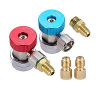 Raccords adaptateurs R134A, Connecteur rapide ajustable R134a haut/bas, kit de conversion de tuyau de jauge de collecteur de fréon AC, 1/4 SAE HVAC avec adaptateur en laiton 1/4'' femelle 1/2 mâle