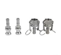 Raccords Camlock en aluminium léger comprenant un mâle de type A et un type D femelle pour une large compatibilité avec un système de tuyau industriel (1/2)