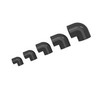 Raccords coudés à changement de direction de sortie pour disposition de tuyaux durs d ' aquarium, ensemble de connecteurs moulés à 90 degrés, cinq tailles noires, 20 25 32 40 50 mm Connecteur coudé de