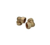 Raccords coudés à compression compacts - Coude de plomberie en laiton à 90° pour tuyaux en cuivre et plastique | Joints de compression anti-fuite pour systèmes d'eau, de gaz et de chauffage (28 mm