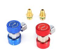 Raccords d'adaptateur 134A, fréon 2x R134A AC climatisation peut tarauder coupleur rapide réglable connecteur adaptateur haut bas recharge de gaz réfrigérant