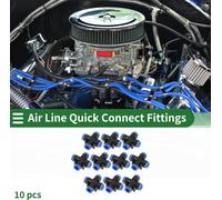 Raccords D'Air š€ Pousser Pour Connecter 1/2" Croix šŠgale Connecteur Rapide De Ligne D'Air En Plastique 10 Pcs Bleu Noir