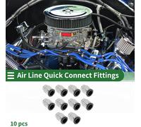 Raccords D'Air š€ Pousser Pour Connecter 1/2" Filetage Male Connecteur Rapide De Ligne D'Air Plastique MšŠtal 3/8"BSPT 10 Pcs Noir Ton ArgentšŠ