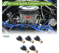 Raccords D'Air š€ Pousser Pour Connecter 1/4" Type Y Joint Rapide Pour Tuyau D'Air Plastique MšŠtal 1/4"BSPT 5 Pcs Bleu Noir