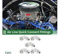 Raccords D'Air š€ Pousser Pour Connecter 3/8" 90 DegršŠs Joint Rapide Ligne D'Air Plastique MšŠtal 1/8"BSPT 5 Pcs Blanc Ton ArgentšŠ