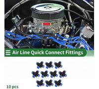 Raccords D'Air š€ Pousser Pour Connecter 3/8" Croix šŠgale Connecteur Rapide Ligne D'Air Plastique 10 Pcs Bleu Noir