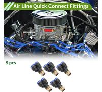 Raccords D'Air š€ Pousser Pour Connecter 3/8" Type Y Joint Rapide Ligne D'Air Plastique MšŠtal 3/8"BSPT 5 Pcs Bleu Noir