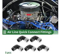 Raccords D'Air š€ Pousser Pour Connecter 5/16" Connecteur FiletšŠ Femelle 90 DegršŠs Plastique MšŠtal 1/4"BSPT 5 Pcs Noir Ton ArgentšŠ