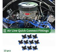 Raccords D'Air š€ Pousser Pour Connecter 5/16" Croix šŠgale Connecteur Rapide De Ligne D'Air En Plastique 10 Pcs Bleu Noir