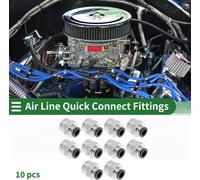 Raccords D'Air š€ Pousser Pour Connecter 5/16" Filetage Male Connecteur Rapide De Ligne D'Air Plastique MšŠtal 1/2"BSPT 10 Pcs Noir Ton ArgentšŠ