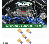 Raccords D'Air š€ Pousser Pour Connecter 5/32" Filetage Femelle Connecteur Rapide D'Air En Plastique Et MšŠtal 1/4"BSPT 5 Pcs Bleu Ton Or