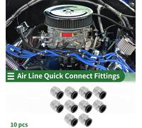 Raccords D'Air š€ Pousser Pour Connecter 5/8" Filetage Male Connecteur Rapide D'Air En Plastique MšŠtal 3/4"BSPT 10 Pcs Noir Ton Argent