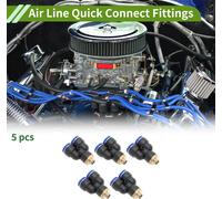 Raccords D'Air š€ Pousser Pour Connecter 5/8" Type Y Joint Rapide Ligne D'Air Plastique MšŠtal 1/4"BSPT 5 Pcs Bleu Noir