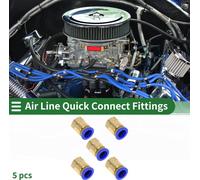 Raccords D'Air š€ Pousser Pour Connecter Filetage Femelle 1/2" Connecteur Rapide De Ligne D'Air Plastique MšŠtal 1/4"BSPT 5 Pcs Bleu Ton Or
