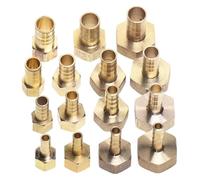 Raccords de barbe de tuyau, ajustement de tuyau en laiton 1PCS 4 mm 6 mm 8 mm 10 mm Barb Tail 1/8 "1/4" 1/2 "3/8" BSP Feme Feme Copper Connecteur Adaptateur de coupleur joint(4mm Brad 1/4")