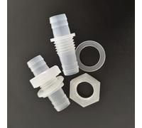Raccords de cloison en PP, 100 pièces, connecteur cannelé de tuyau 1/4" avec écrou PC utilisé en laboratoire(12.7mm 1/2in M16 Coarse)