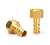 Raccords de jonction à embout cannelé en laiton, Raccord de tuyau en laiton, lot 2 tailles, barbe 6 à 19mm et filetage femelle 1/8 1/2 pouces BSP(3/8,16mm Barb)