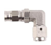 Raccords de Ligne de Frein Tuyau de frein droit AN3 45 à 90 degrés en acier inoxydable, embouts de tuyau pivotants en PTFE, adaptateur de raccord femelle(BJ03-90A)