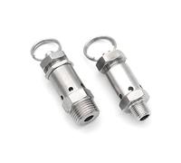 Raccords de plomberie - Mini soupape de sécurité de décharge de pression d'air 6,35 mm 1,27 cm BSPT mâle SS304 1-8 bars d'échappement en acier inoxydable sanitaire Homebrew (1,27 cm, 5 bar fixe)