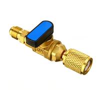 Raccords de plomberie Valve d'eau 1 pièce HVAC A/C Outil adaptateur de vanne à boisseau sphérique d'arrêt droit pour R410a R134a 6,35 mm Outils de réfrigération automatique de climatisation