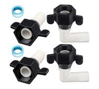 Raccords de pompe à eau pour camping-car avec coude ardillon 12 NPTx14 et adaptateur pivotant droit avec ruban d'étanchéité fileté étanche et installation flexible (B)
