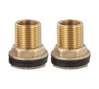 Raccords de récipient en laiton 1/2" mâle x 3/8" femelle, 3/4" mâle x 1/2" femelle, 1" mâle x 3/4" femelle avec 4 joints et 2 valves pour robinets réservoirs (1,9 cm x 1,27 cm)