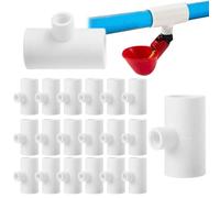 Raccords de t-shirt en PVC pour acquer de poulet horizontal 20pc, tasses de volaille filetées - Accessoires de montage latéral de mamelon de volaille automatiques