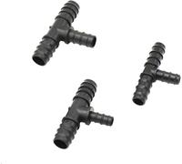Raccords De Tuyau 30 Pièces en Forme De T 25 Mm à 20 Mm à 16 Mm Tuyau D’Jardin Réducteur Té Connecteur Cannelé 1 » 3/4 » 1/2 » Collecteur en T De Tuyau, 25mm to 16mm
