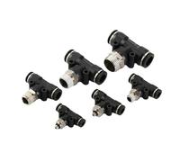 Raccords de tuyau d'air noirs 1/8 1/4 3/8 1/2 4 mm/6 mm/8 mm/10 mm PCF, connecteur de tube pneumatique à raccord rapide, 1 pièce(6-01 (6mm-1l8),PC)