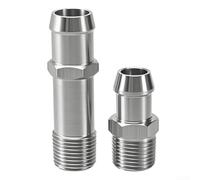 Raccords de tuyau de chauffage en acier avec finition chromée 5/8" et 3/4" Barb sur 1/2"-14 NPT Convient pour les pompes à eau et les collecteurs d'admission pour Chevrolet modèles classiques Camaro