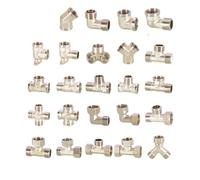 Raccords de tuyauterie 1/2" BSP mâle femelle coude en Y té croisé laiton plaqué raccord eau gaz pétrole maison jardin(F m Base Elbow)