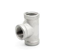 Raccords de tuyauterie à filetage femelle à trois voies en T SS304, adaptateur de connexion fileté droit de type T 1/4", 1/2", 3/4", 1", 1-1/4", 1-1/2"(DN50)