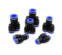 Raccords de tuyauterie, connecteur pneumatique en plastique, raccord rapide for air et eau, connexion PY PW, 4, 6 mm, 8 mm, 10 mm, 12 mm, forme Y, 1 pièce(PW 8-6,100pcs)
