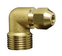 Raccords de tuyauterie Coude 90 degrés 1/8" 1/4" 3/8" 1/2" BSP mâle x 6, 8, 10, 12 mm Tube évasé OD Raccord union en laiton(Cv 02bsp)
