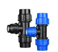Raccords de tuyaux à diamètre variable en PE, raccord rapide for robinet en T d'eau, plastique 20/25/32/40/50/63 mm(Blue,63x50x63mm)