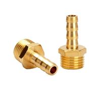 Raccords de tuyaux en laiton 4 mm 6 mm 8 mm 10 mm 12 mm 19 mm queue cannelée 1/8 pouce 1/4 pouce 1/2 pouce 3/8 pouce connecteur mâle adaptateur de raccord en cuivre(10mm Barb,3/8")