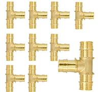 Raccords en T d'extension PEX-A de 1,9 cm, connecteur en T en laiton ASTM F1960, raccords de tuyau PEX-A en laiton sans plomb pour eau potable, plomberie chaude et froide, chauffage radiant hydronique