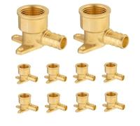 Raccords Pex 10 pièces, raccords Pex B en cuivre coudé à oreille tombante femelle NPT 1/2 pouces, ASTM B1807 pour connexion de tube.