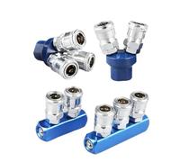 Raccords pneumatiques de compresseur, connecteur rapide 1/4, distributeur d'air et de gaz for pompe, outil coupleur, collecteur multi-séparateur(Round two04)