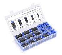 Raccords Pneumatiques Droits À Air, Coffret De 56/60 Pièces, Série PU, Tuyaux D'eau, Connecteur À Dégagement Rapide, Raccords De Tuyaux En Plastique PU 4 6 8mm(PU60 boxed)