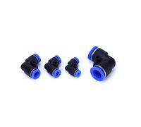 Raccords pneumatiques en plastique, Raccord pneumatique à 90 degrés for tuyaux à 2 voies, en plastique, 4 mm, 6 mm, 8 mm, à emboîtement rapide, 50/100 pièces(6mm-100pcs)