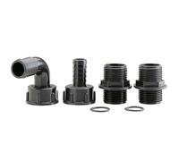 Ribiland Raccord pour pompe 01552 1" Lot de 4 Noir