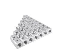 Raccords rapides, Bloc collecteur en aluminium for lubrification centralisée, raccords femelles BSP 1/2" et 1/4", plusieurs ports et tailles(4 Ways 5 Ports,30x30mm)