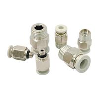 Raccords rapides BSPT1/8 1/4 3/8 1/2 Filetage mâle for tuyau d'air, diamètre extérieur 4/6/8/10/12 mm, lot de 50(PC8-04)